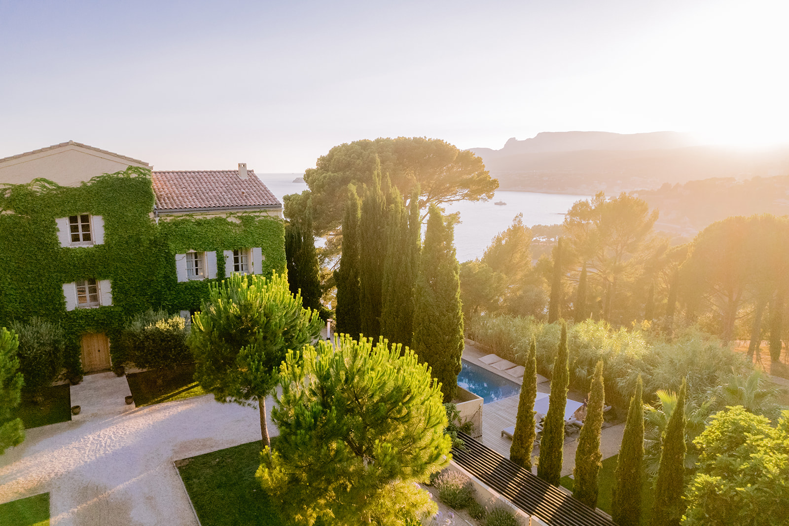 Mediterranean sunset view from Domaine de Canaille in Cassis, Provence