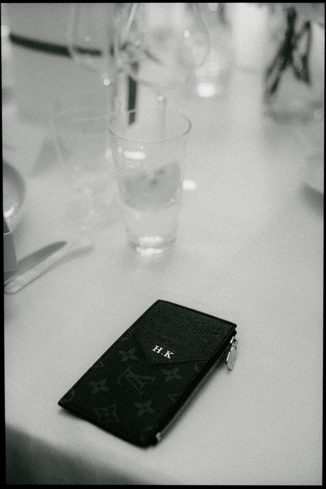 Personalized Louis Vuitton gift photographed on the private birthday table at Hôtel Plaza Athénée Paris