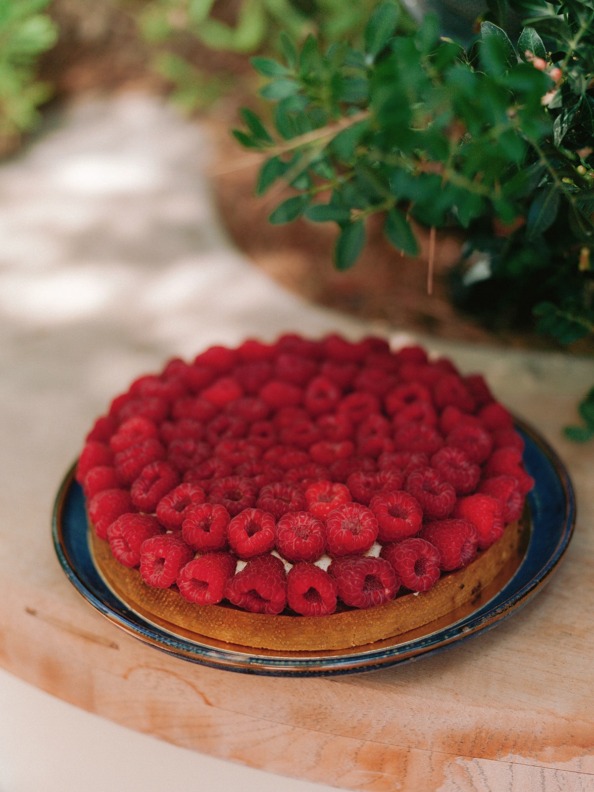 Fresh raspberry tart prepared for the farewell brunch at Grand-Hôtel du Cap-Ferrat