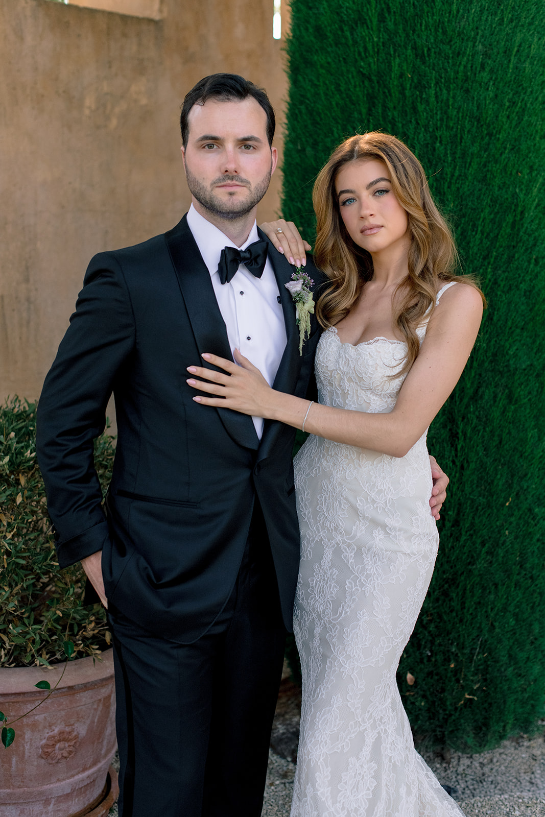 Editorial bridal portrait in a suite at Grand-Hôtel du Cap-Ferrat