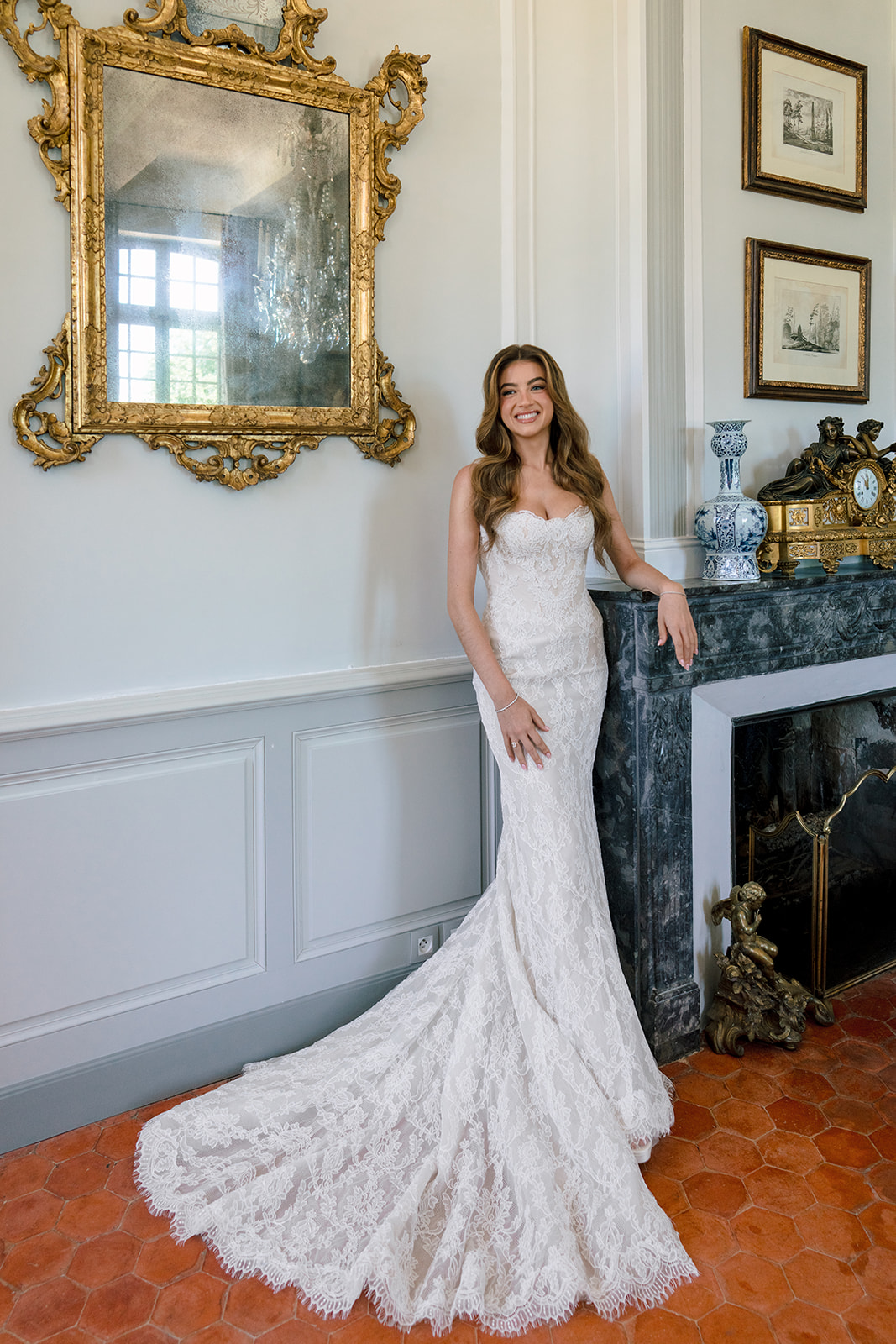 Bridal portrait during preparations at Villa Baulieu