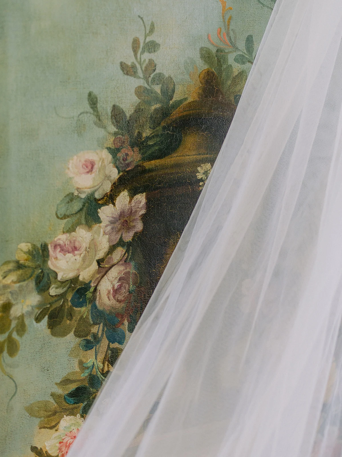 Editorial detail of the bride’s wedding dress