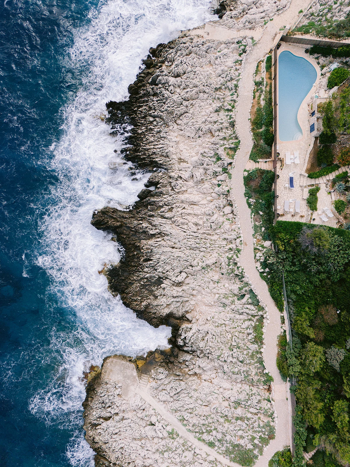 Aerial view of Grand-Hôtel du Cap-Ferrat beside the Mediterranean