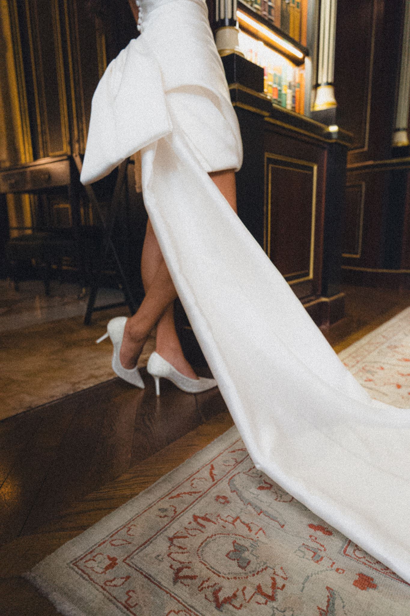 Wedding dress train photographed with a fashion editorial perspective in Paris