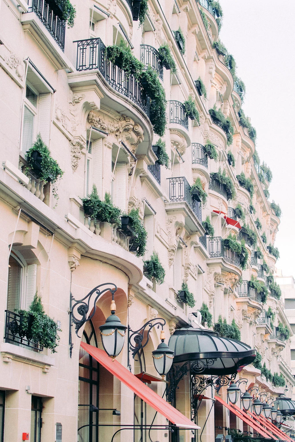Exterior of Hôtel Plaza Athénée on Avenue Montaigne in Paris