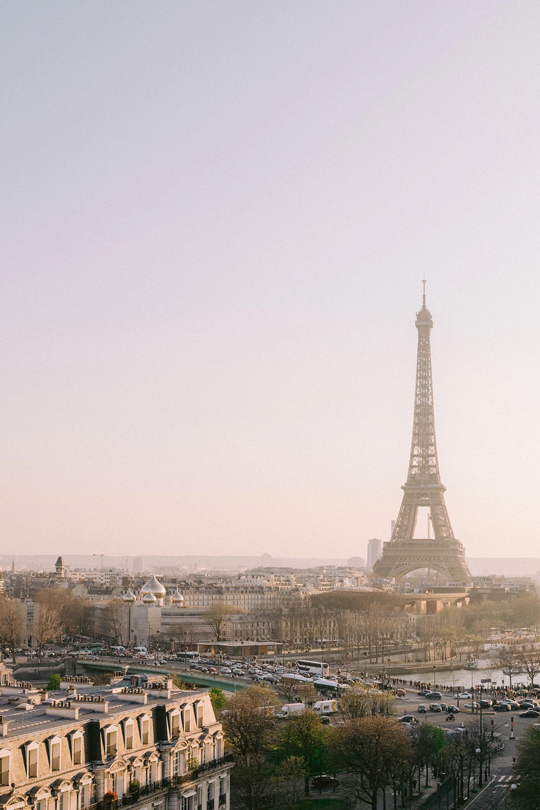 Eiffel Tower view from the rooftop of Hôtel Plaza Athénée Paris