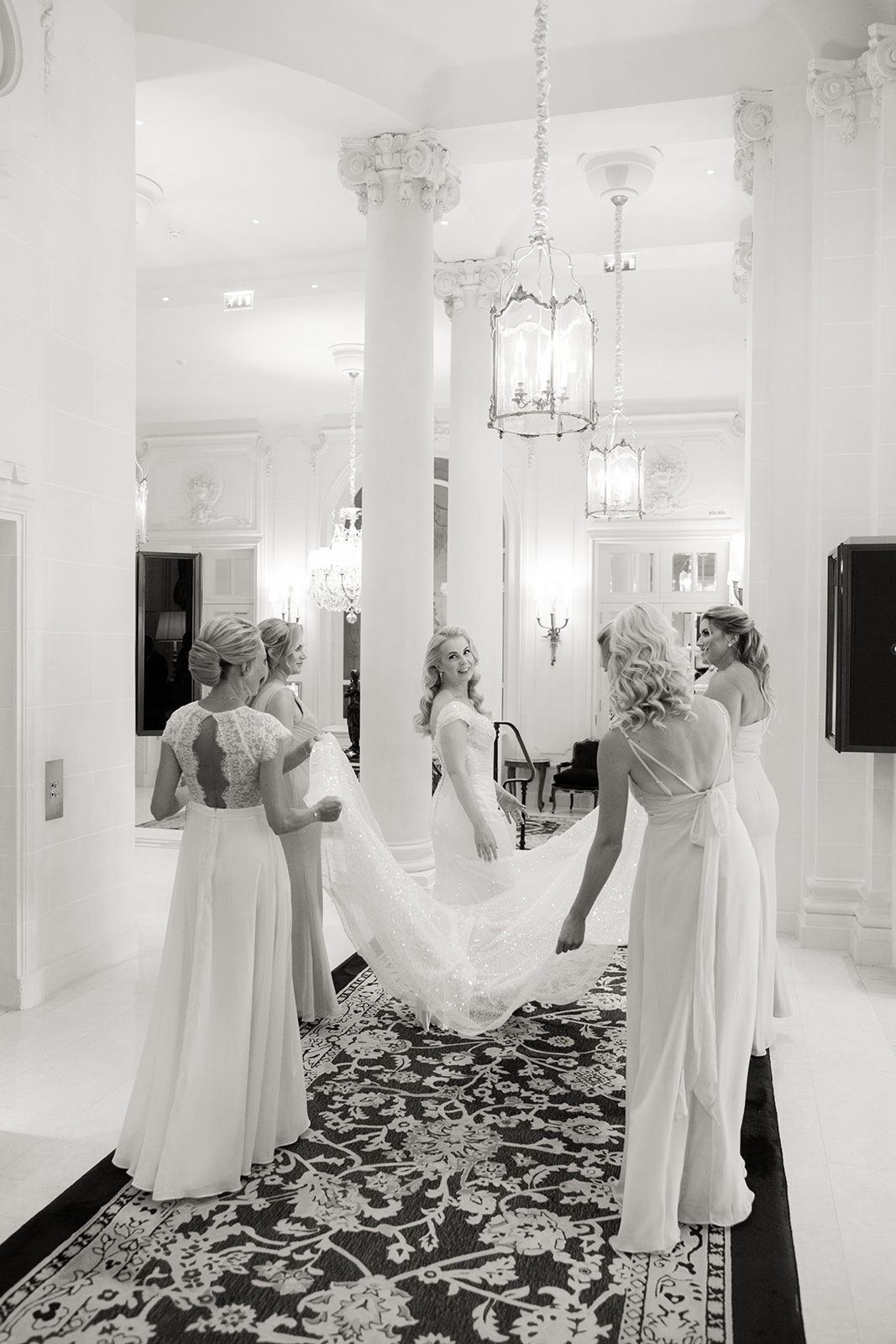 Luxury wedding reception salon arranged for dinner at The Ritz Paris